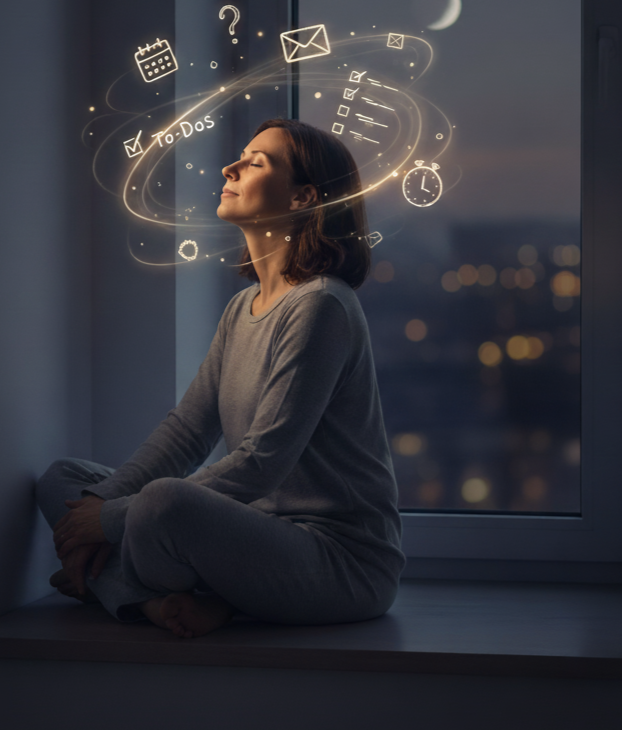 Wenn der Kopf nachts nicht still wird – was tun, wenn Gedankenkarussell und Grübeleien Deinen Schlaf rauben? gemini generated image oen978oen978oen9